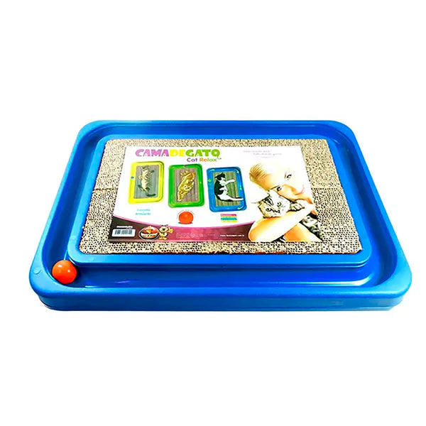 Bandeja Rascador Gato Azul