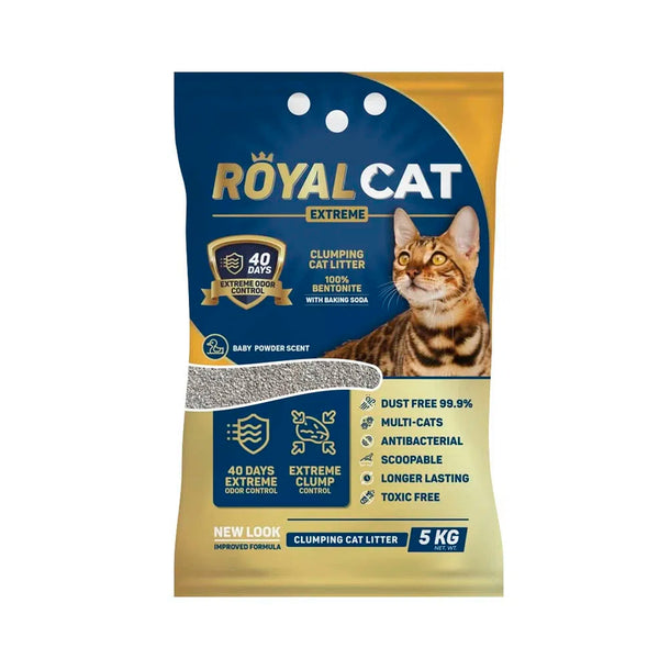 Arena para Gato Royal Cat Talco de Bebe 5 Kg.