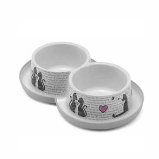 Comedero Doble Trendy Dinner 350 Ml Cats In Love | Accesorios | Medicamentos pet