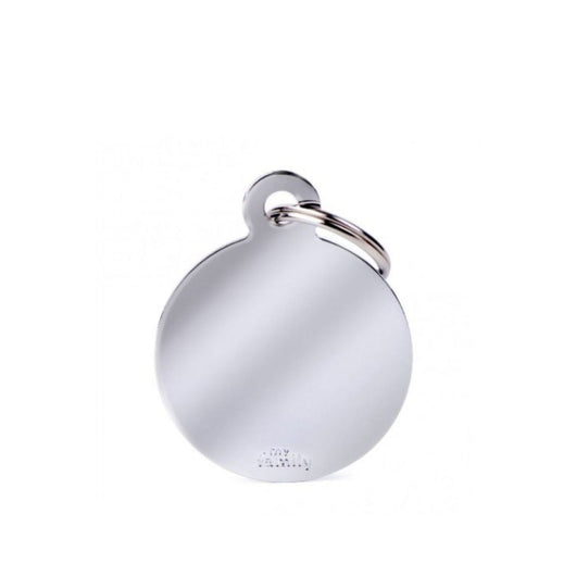 Placa ID My Family Círculo Grande Latón Cromado | Accesorios Perros y Gatos | Anipet Colombia