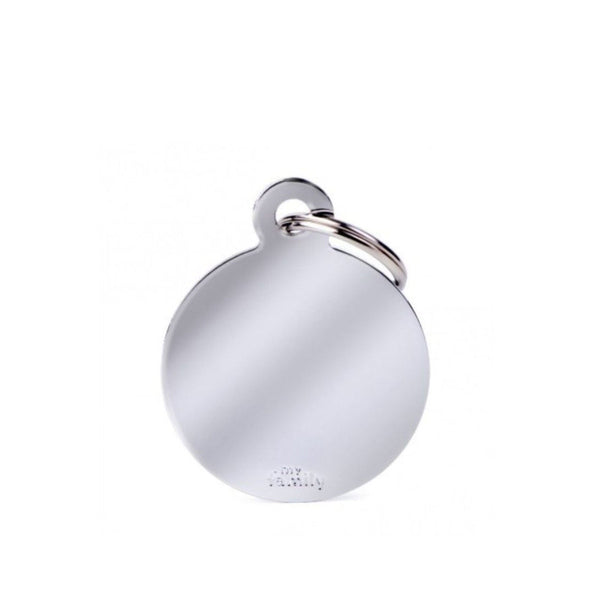 Placa ID My Family Círculo Grande Latón Cromado | Accesorios Perros y Gatos | Anipet Colombia