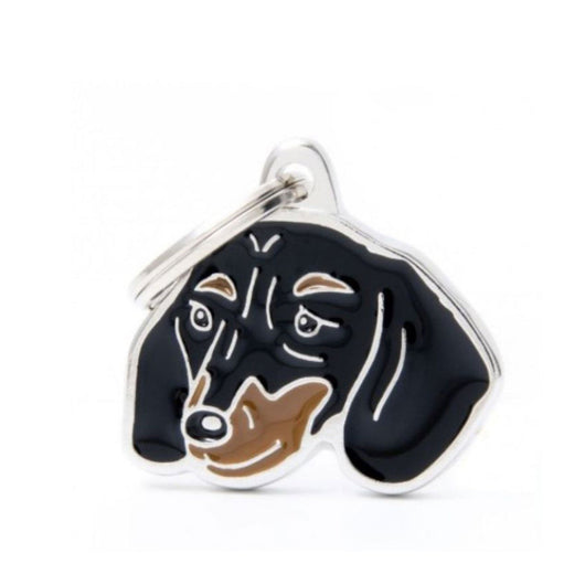 Placa ID My Family Teckel Pelo Duro Negro | Accesorios Perros | Anipet Colombia