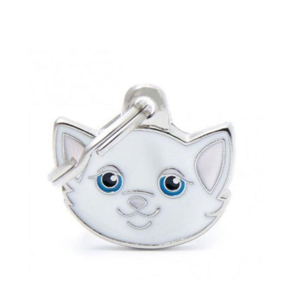 Placa ID My Family Gato Europeo Blanco Caricatura | Accesorios Gatos | Anipet Colombia