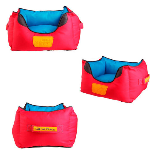 Cama Ping Cuadrada Rosada Y Azul S | Accesorios | Medicamentos pet