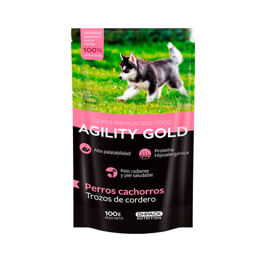 Alimento Húmedo para perro Agility Gold Cachorros Pequeños Y Grandes Trozos De Cordero  |Medicamentos pet