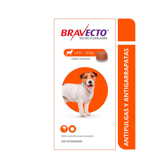 Antiparasitario Perro Bravecto 4.5 A 10kl|Medicamentos perros y gatos|Medicamentos pet
