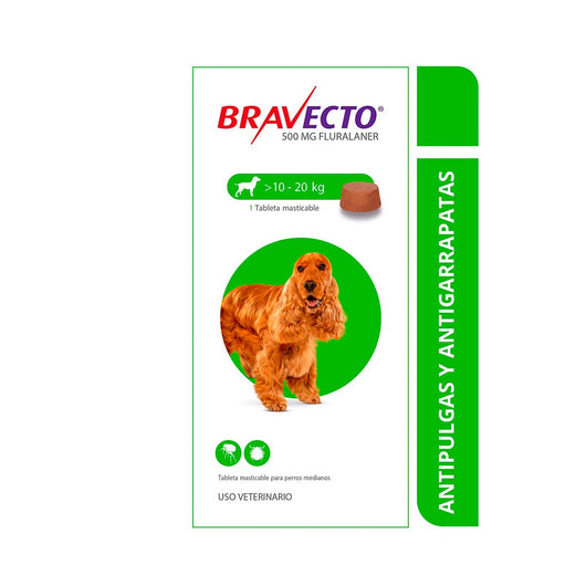 Antiparasitario Perro Bravecto 10 A 20kl|Medicamentos perros y gatos|Medicamentos pet
