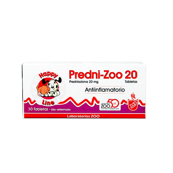 Antinflamatorio Mixto Predni-Zoo Tab 20 Mg Caja X 30 Uds|Medicamentos perros y gatos|Medicamentos pet
