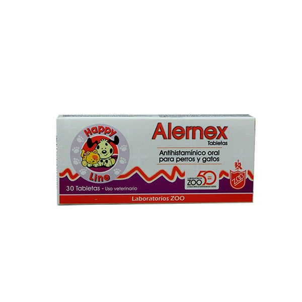 Antihistaminico Mixto Alernex  Tabletas Caja X 30 Uds|Medicamentos perros y gatos|Medicamentos pet