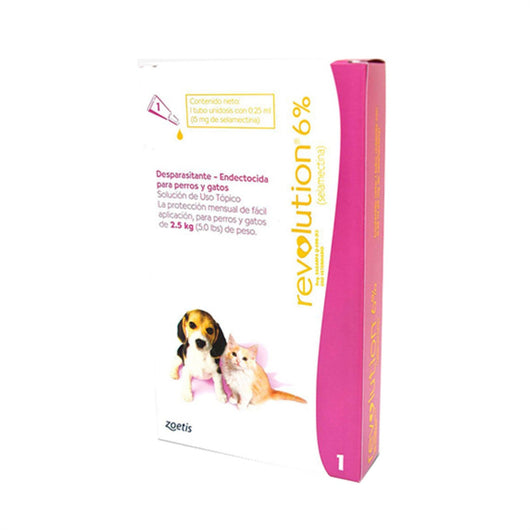 Antiparasitario Mixto Revolution 6% Rosado Perros Y Gatos - 0,25ml|Medicamentos perros y gatos|Medicamentos pet