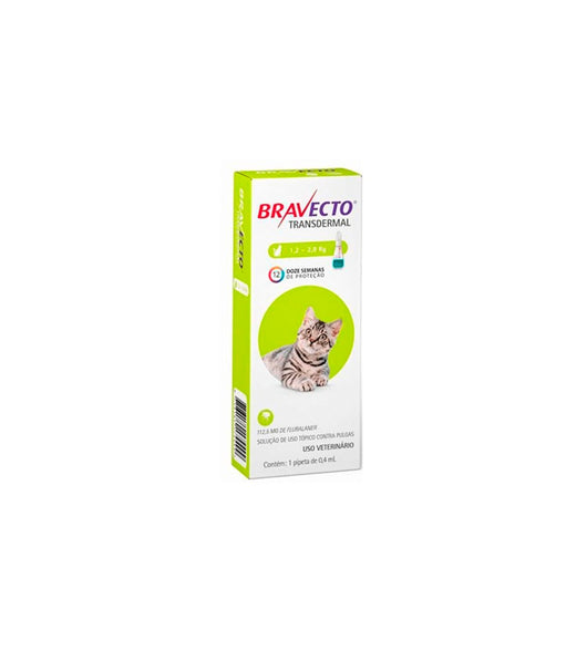 Antiparasitario Gato Bravecto 112,5mg  1,2 - 2,8 Kg|Medicamentos perros y gatos|Medicamentos pet