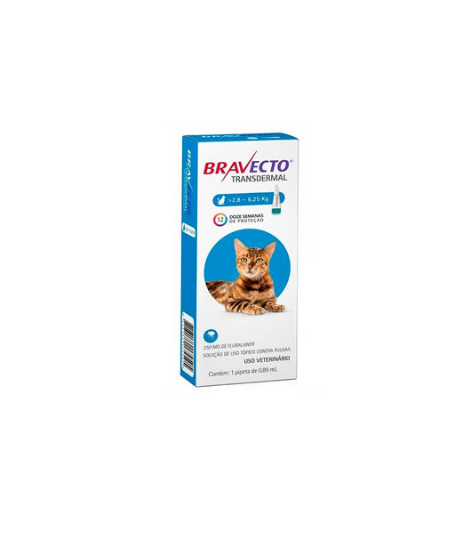 Antiparasitario Gato Bravecto  250mg  2,8 - 6,2 Kg|Medicamentos perros y gatos|Medicamentos pet