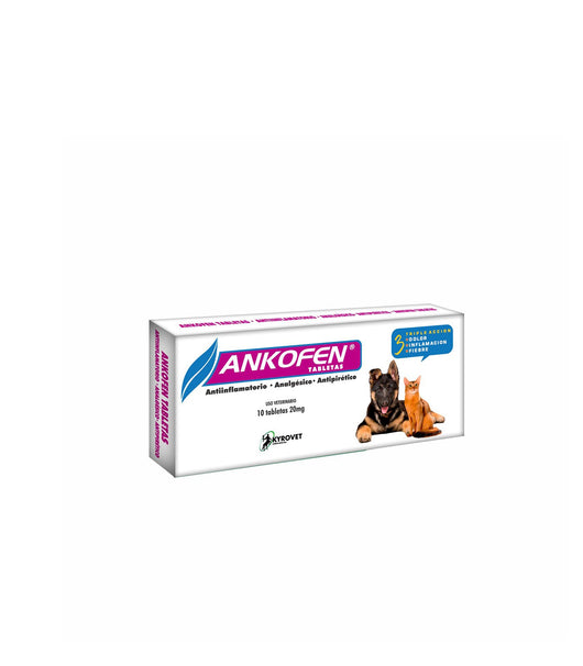 Antinflamatorio Mixto Ankofen 20mg Tab X 10 Und|Medicamentos perros y gatos|Medicamentos pet