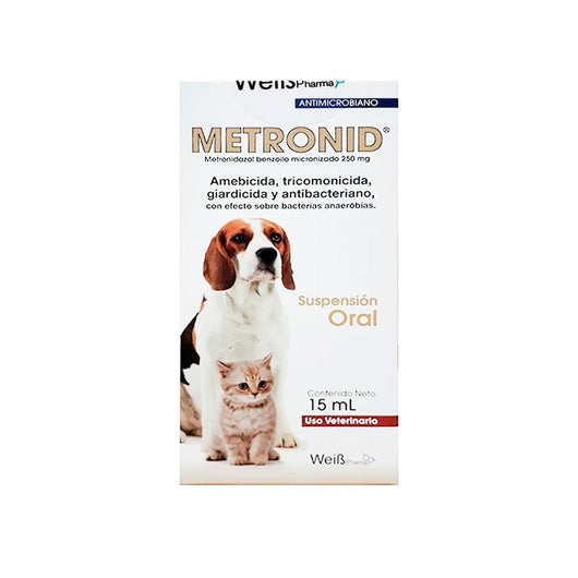 Antibiotico Mixto Metronid Fco X 15 Ml|Medicamentos perros y gatos|Medicamentos pet