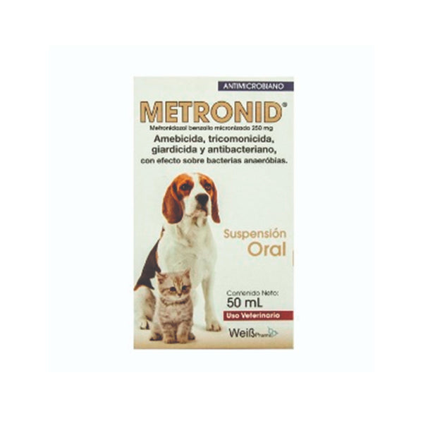 Antibiotico Mixto Metronid Fco X 50 Ml|Medicamentos perros y gatos|Medicamentos pet
