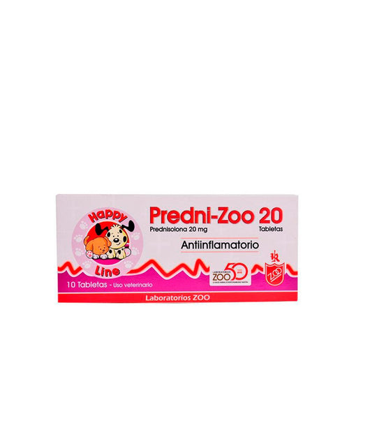 Antinflamatorio Mixto Predni-Zoo Tab 20 Mg Caja X 10 Uds|Medicamentos perros y gatos|Medicamentos pet