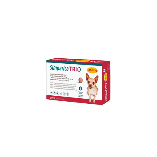 Antiparasitario Simparica Trio Para Perros De 1.25 A 2.5 Kg|Medicamentos perros y gatos|Medicamentos pet