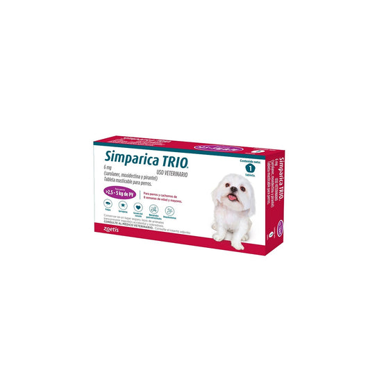 Antiparasitario Simparica Trio Para Perros De 2.5 A 5 Kg|Medicamentos perros y gatos|Medicamentos pet