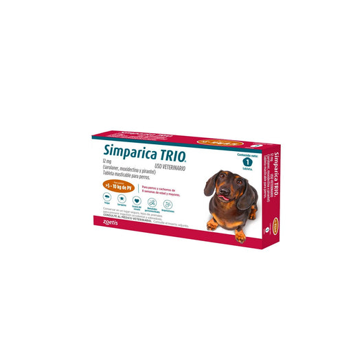Antiparasitario Simparica Trio Para Perros De 5 A 10 Kg|Medicamentos perros y gatos|Medicamentos pet