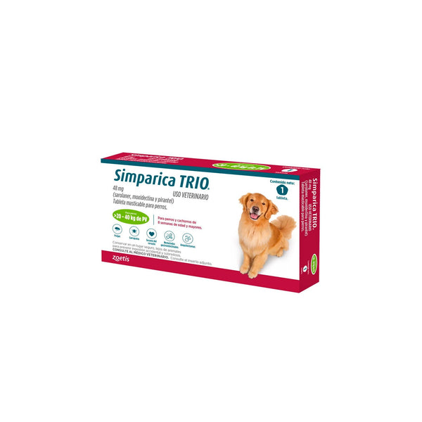 Antiparasitario Simparica Trio Para Perros De 20 A 40 Kg|Medicamentos perros y gatos|Medicamentos pet