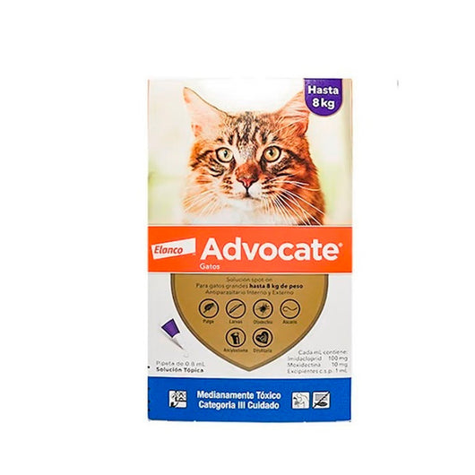 Antiparasitario Gato Advocate X 0.8 Ml Grandes Bayer |Medicamentos perros y gatos|Medicamentos pet