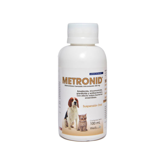 Antibiotico Mixto Metronid Fco X 100 Ml|Medicamentos perros y gatos|Medicamentos pet