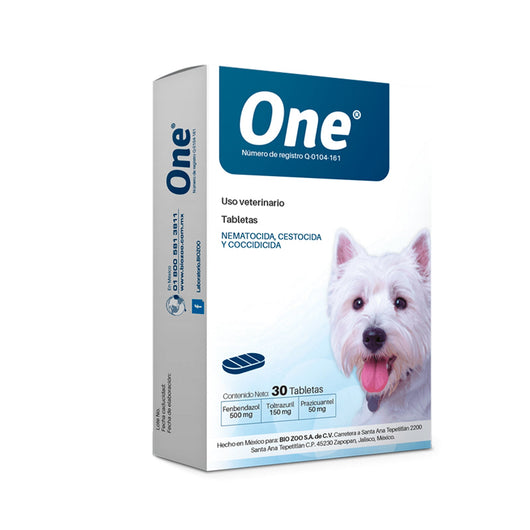 Antiparasitario ONE  x Tableta 1 Und  |Medicamentos perros y gatos|Medicamentos pet