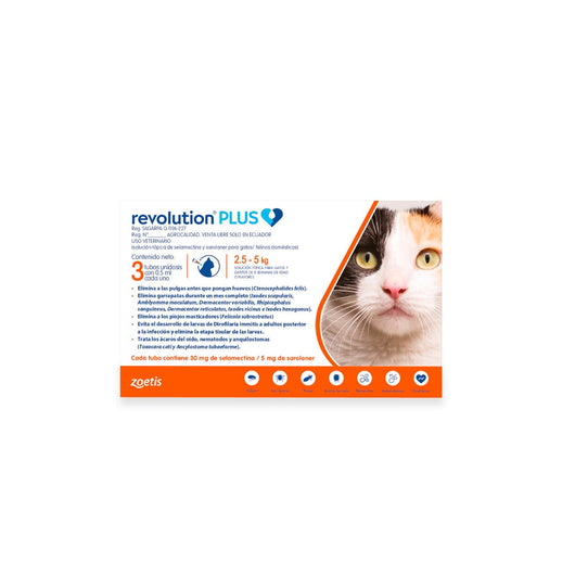 Revolution Plus Para Gatos 2.5- 5 Kg |Medicamentos perros y gatos|Medicamentos pet