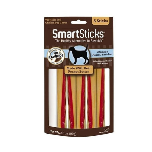 Smartsticks peanut butter (mantequilla de mani) 5 palitos 92gr | Snacks | Medicamentos pet