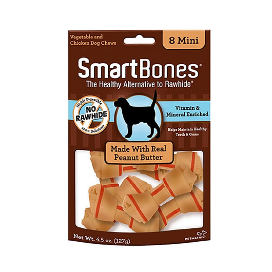 Snack para perro smartbones peanut butter mini 8 112gr | Snacks | Medicamentos pet
