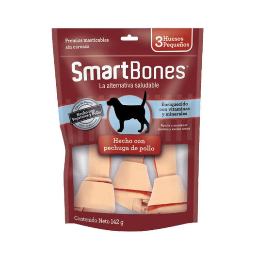 Snack Para Perro Smartbones Pollo 3 Huesos Pequeños 142gr  | Snacks | Medicamentos pet